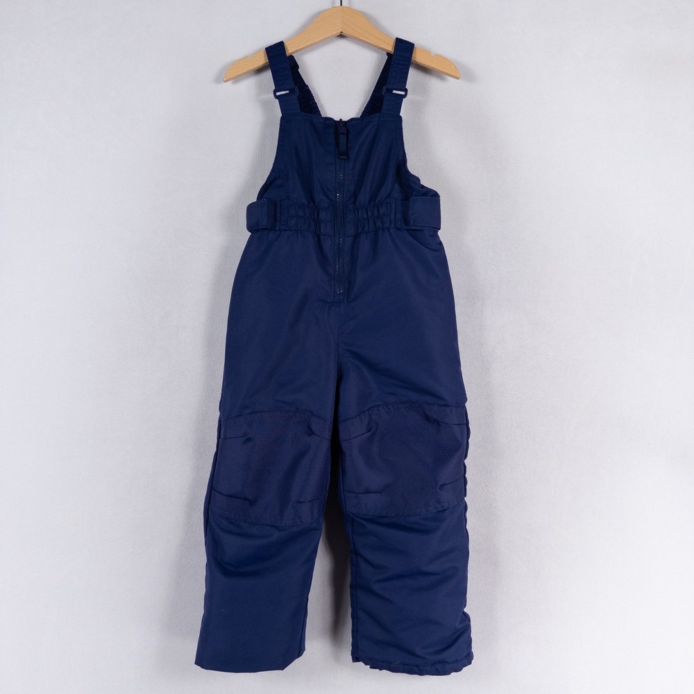 Cat & Jack Snow Bibs Toddler 3T Navy Blue Insulated Reinforced Knee Winter Wear